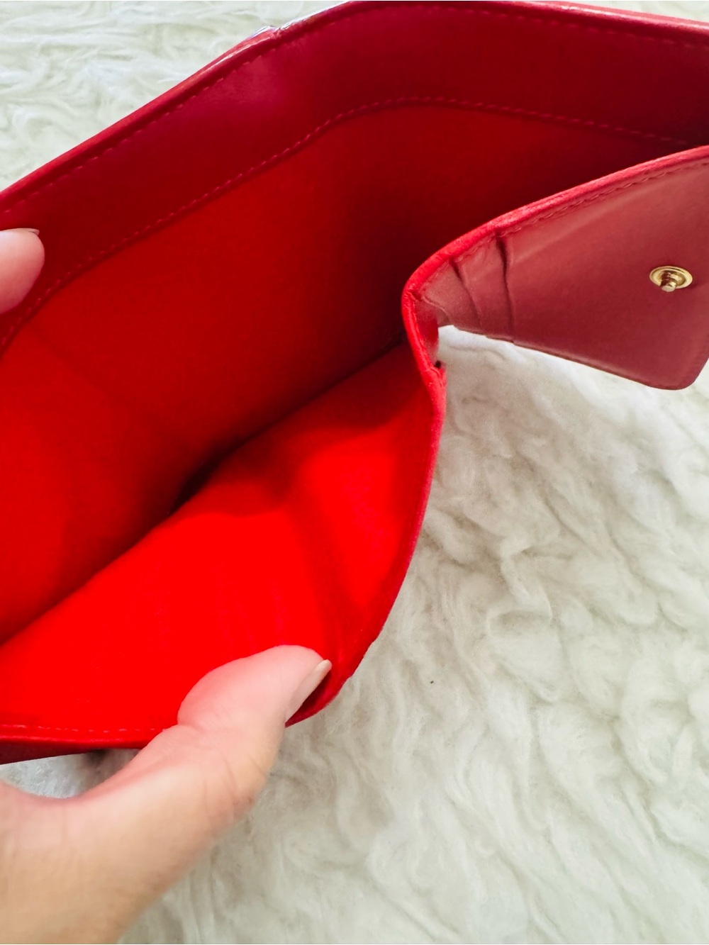 Christian Louboutin Leopard Print Studded Wallet with Red Trim - Picture 6 of 15